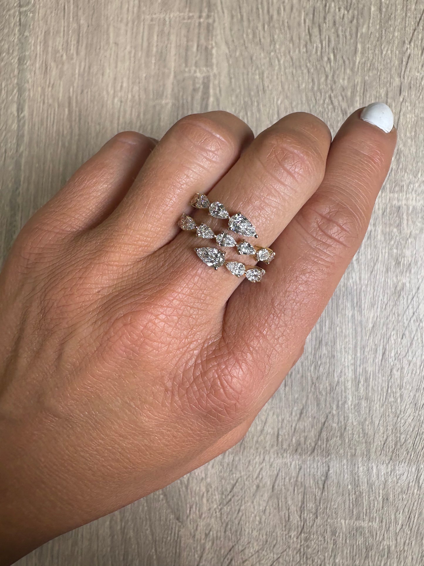 2.15 Yellow Gold Pear Wrap Ring