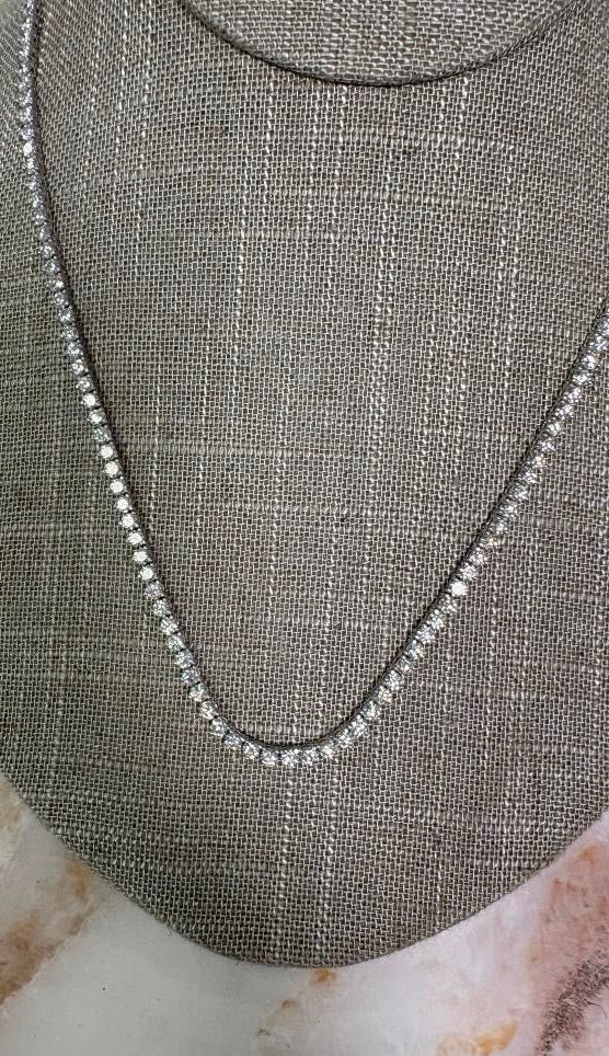 12.73 cttw 4 prong tennis necklace