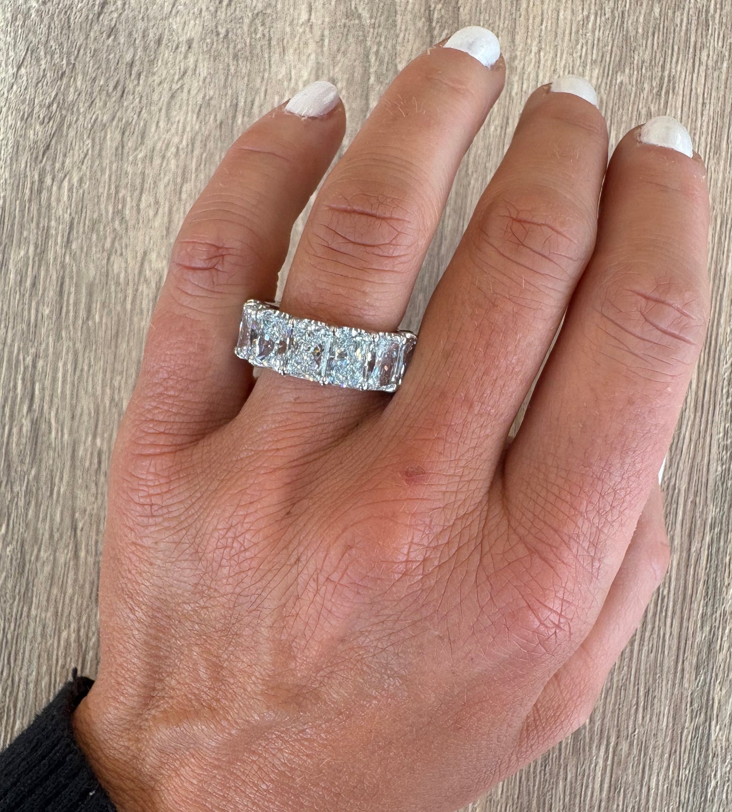 14.5 cttw / 1 ct each stone radiant eternity band