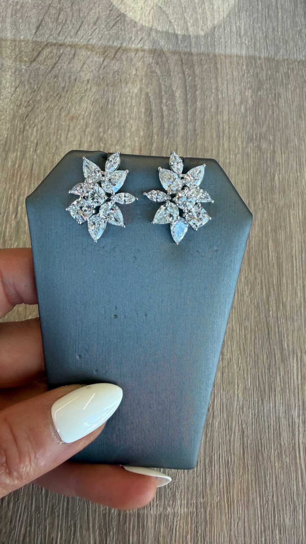 8.22 cttw cluster pear earrings