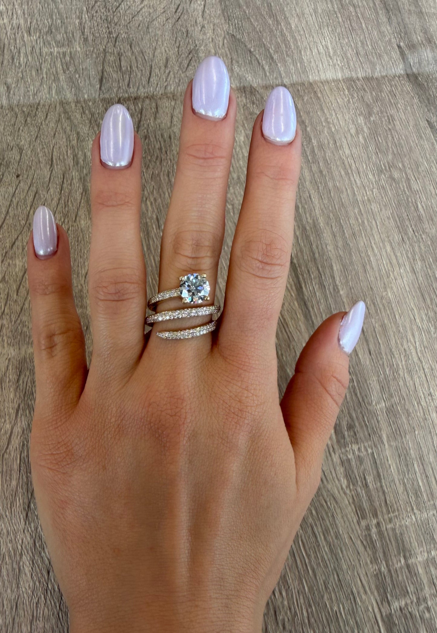 2.78 cttw yellow gold pave snake ring with round stone