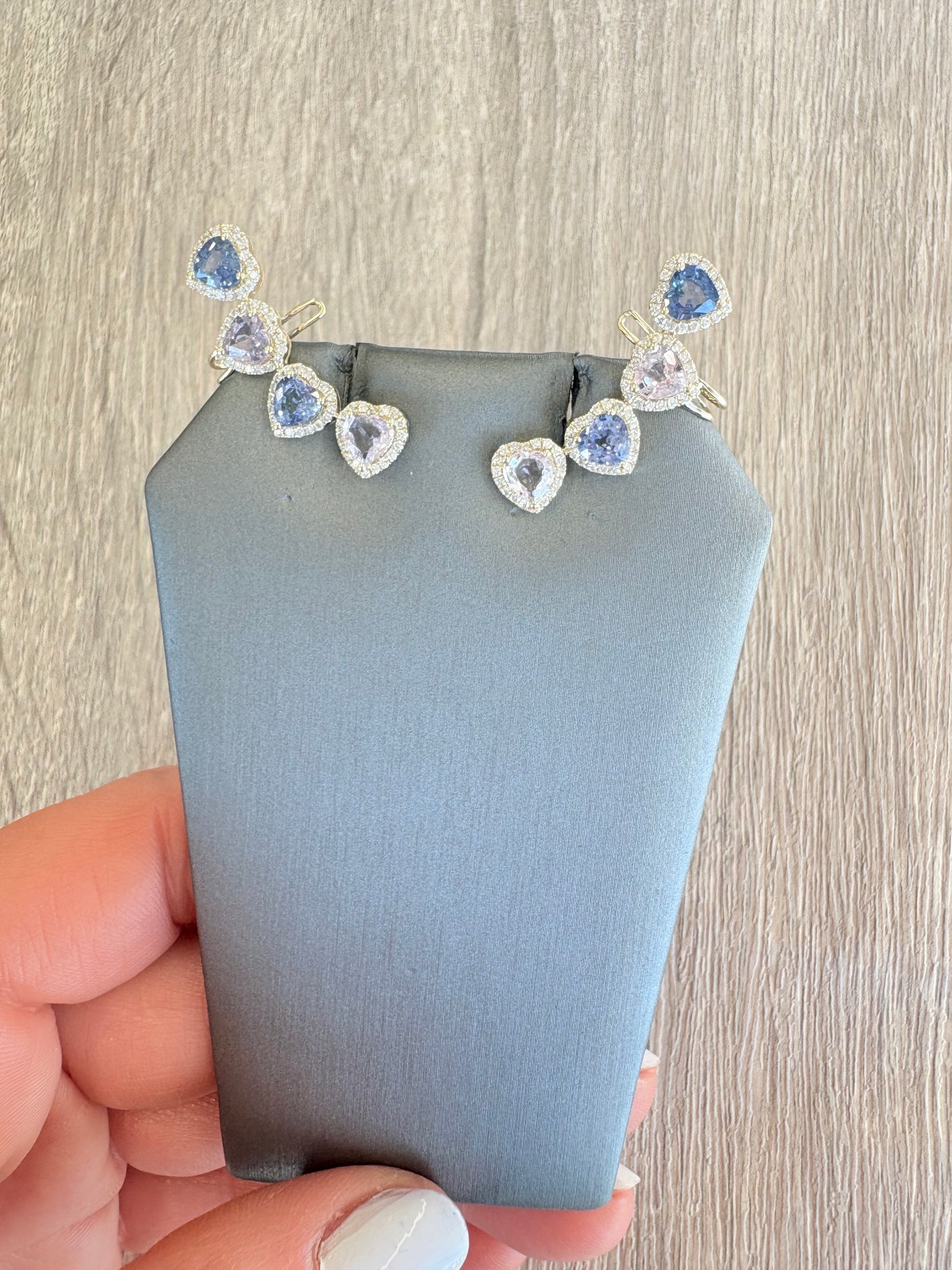 5.17 cttw shades of blue halo heart crawlers