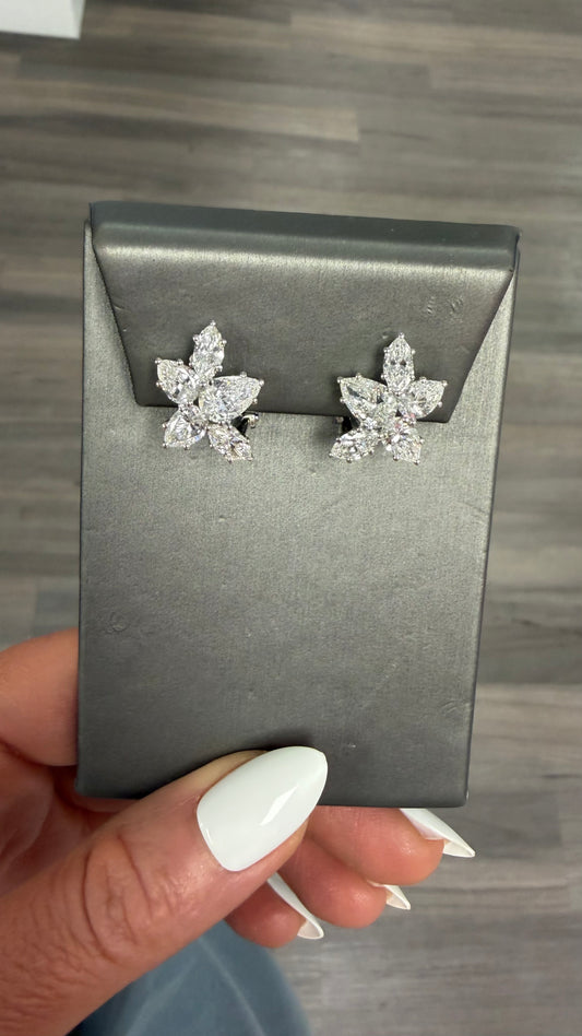5.4 cttw pear cluster earrings