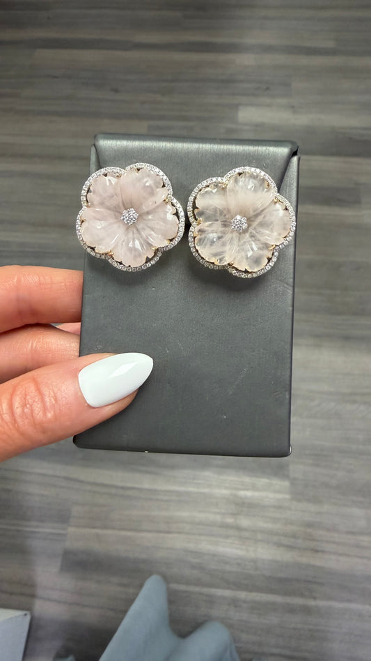 1.2 cttw natural diamond flower earrings