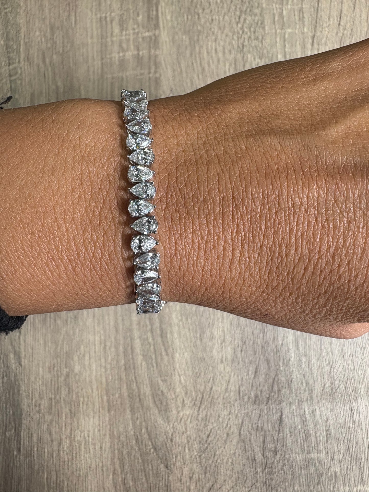 11.83 cttw Up & Down Pear Tennis Bracelet