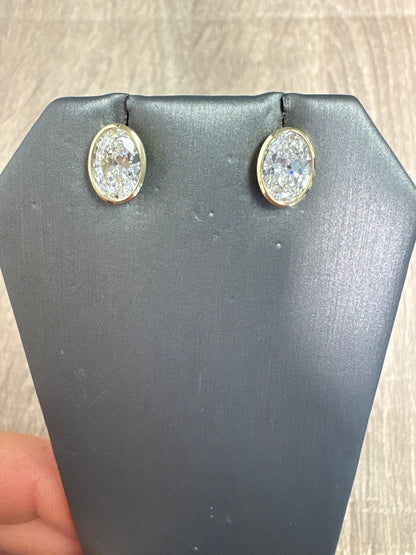 3 cttw oval bezel studs