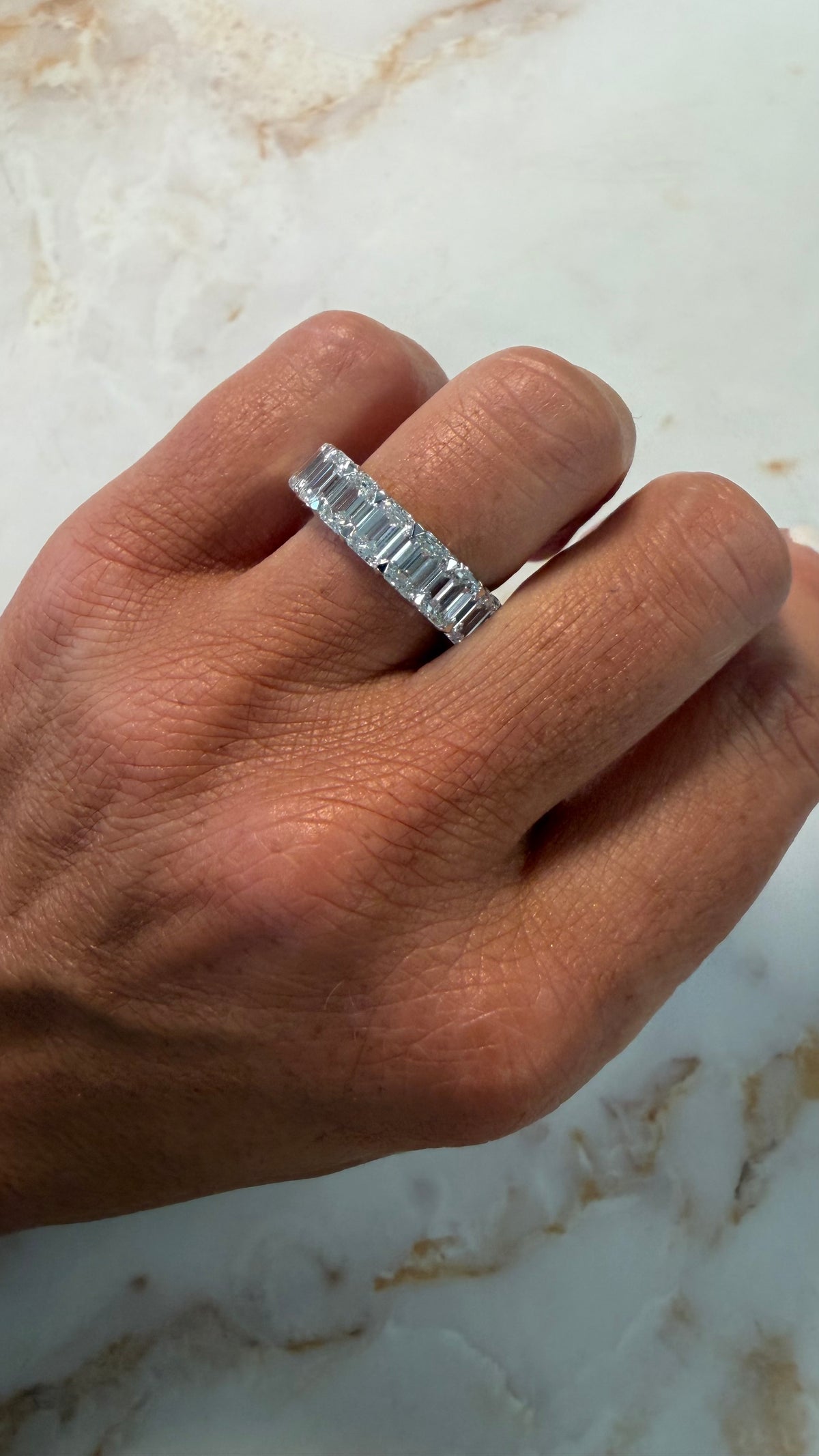 9.4 cttw emerald eternity band