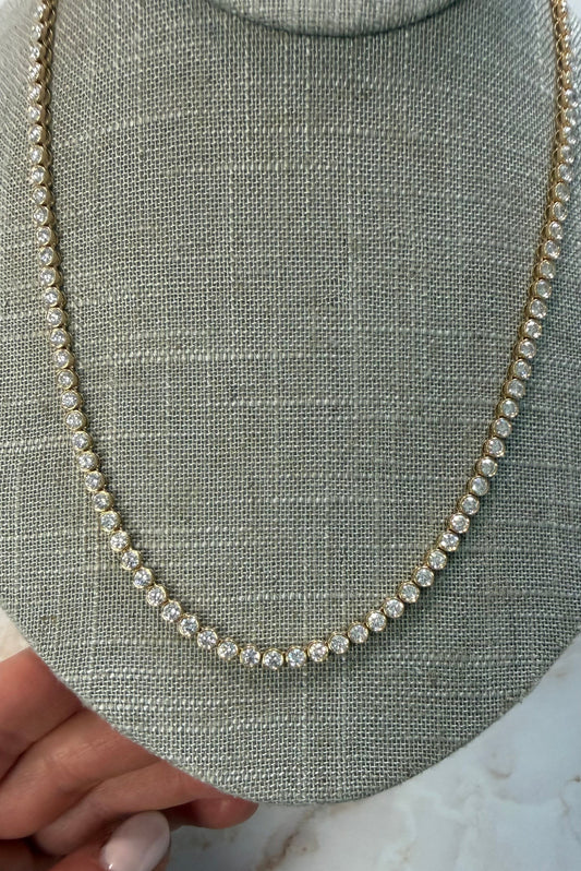 12.75 cttw round bezel tennis necklace
