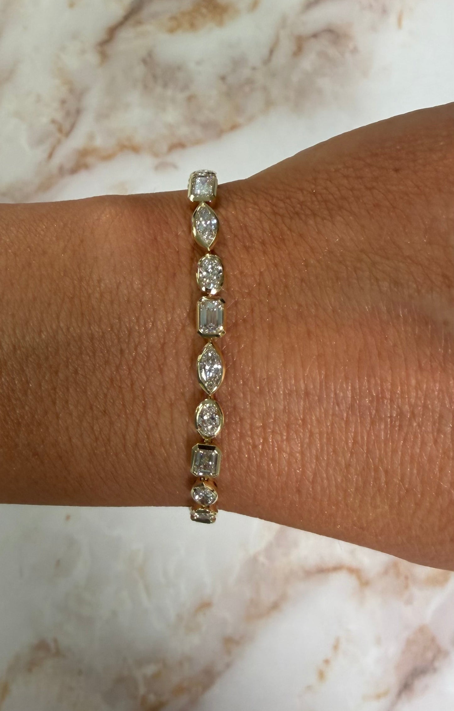 7.68 cttw bezel multi shape bracelet