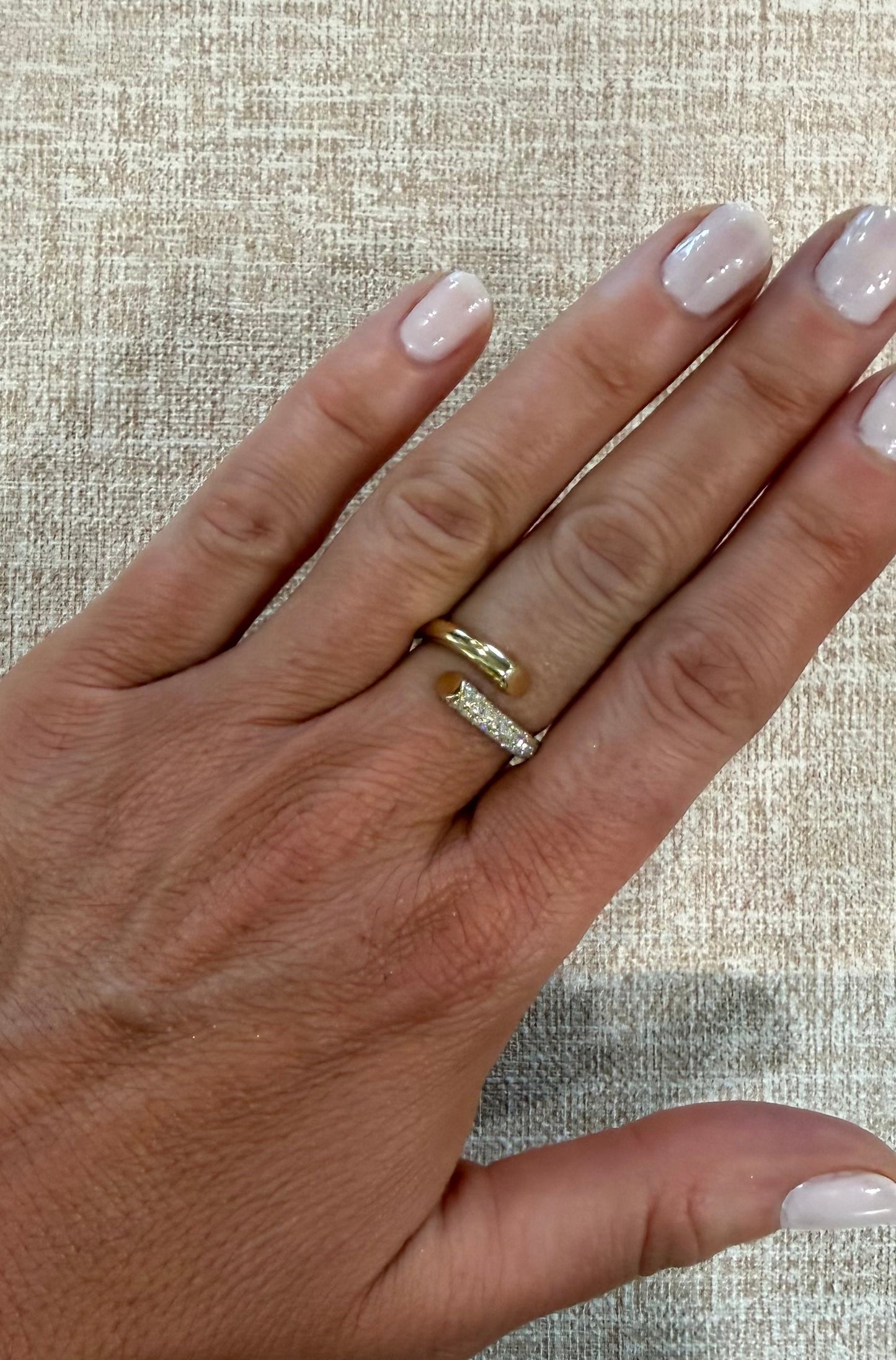 .33 cttw gold and natural pave diamond wrap ring
