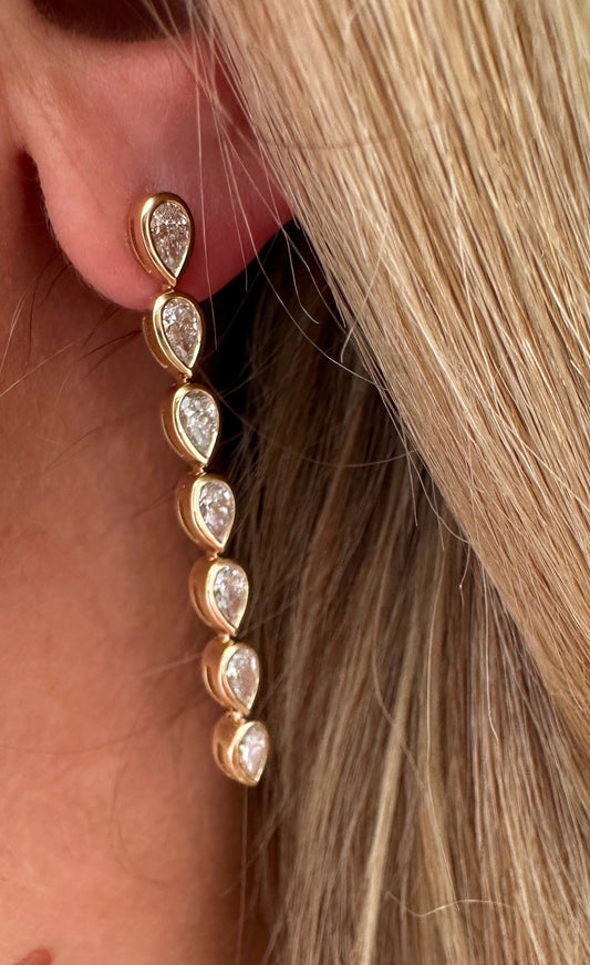 2.4 cttw bezel pear drop earrings