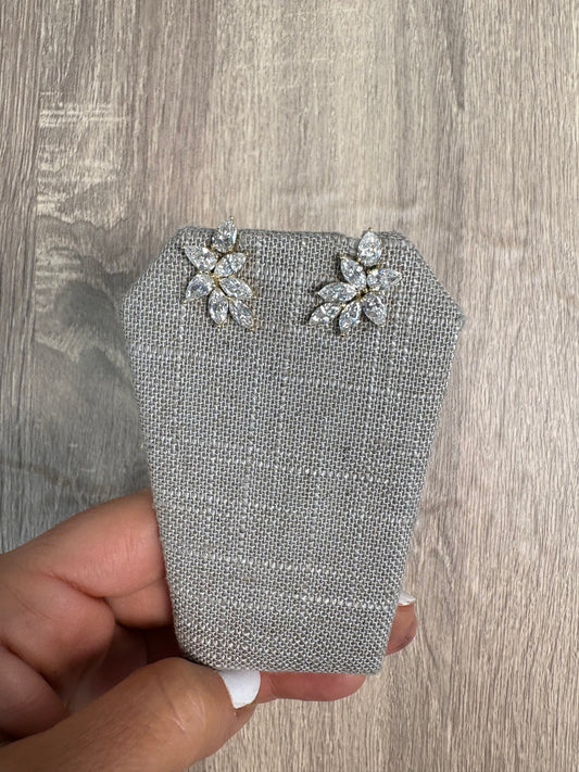 3.59 cttw Yellow Gold Cluster Earrings
