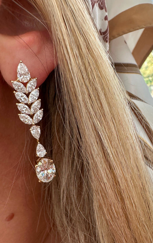 8.62 cttw leaf style occasion earrings