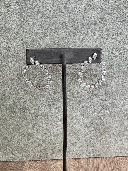 6.69 cttw Marquis Front Facing Hoops