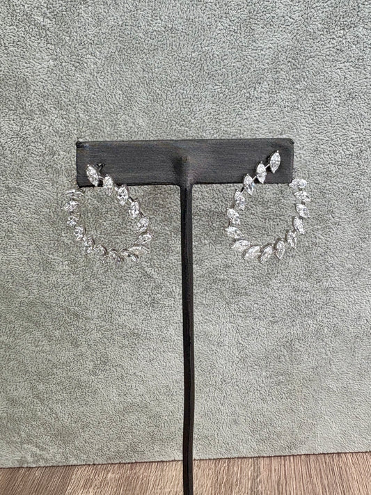 6.69 cttw Marquis Front Facing Hoops