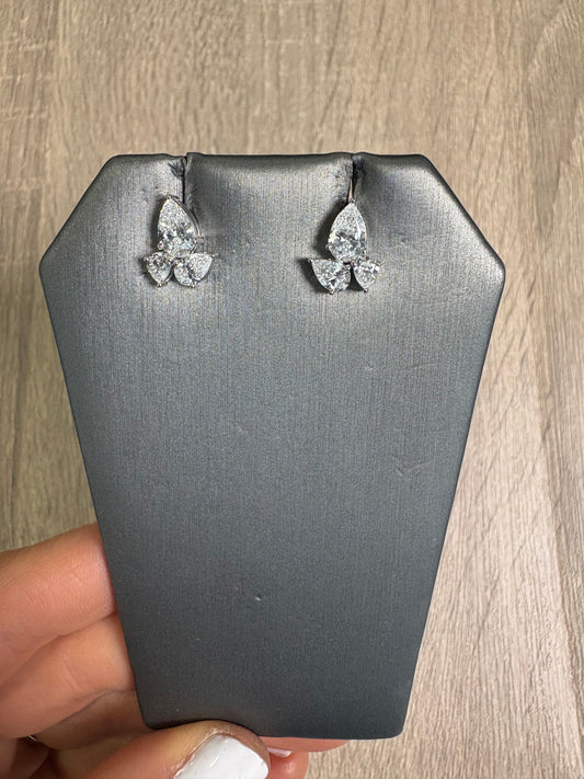 1.82 cttw 3 Stone Pear Studs