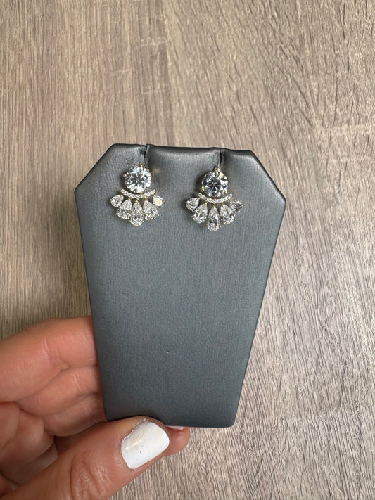 6.5 cttw Yellow Gold Studs With Pear Jacket