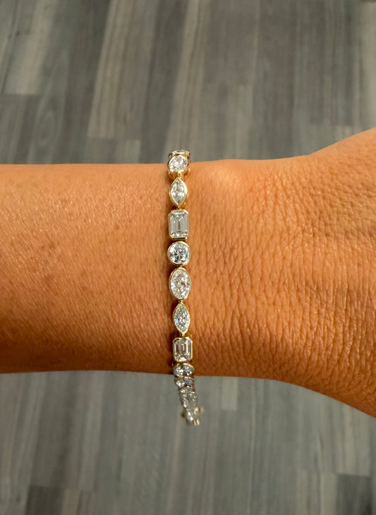 9.5 cttw multi shape bezel tennis