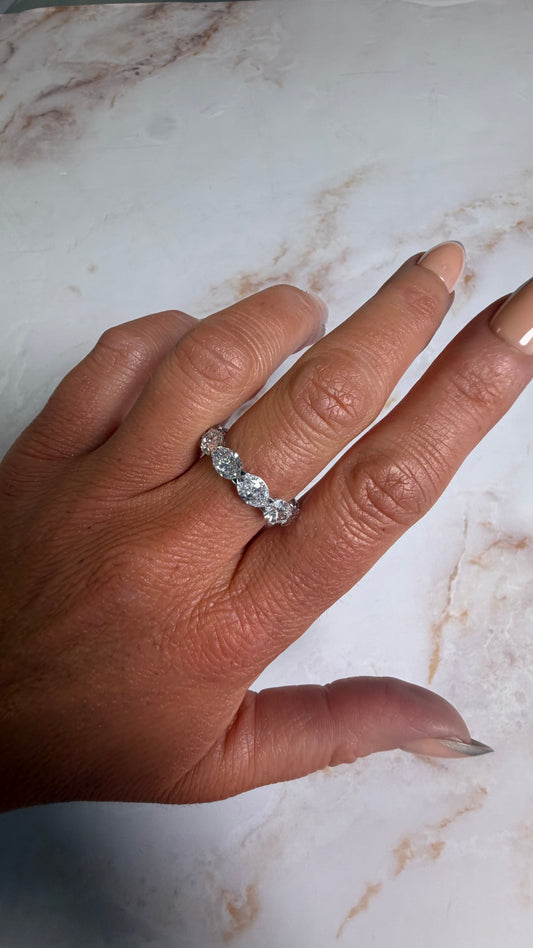5.7 cttw east west oval eternity band