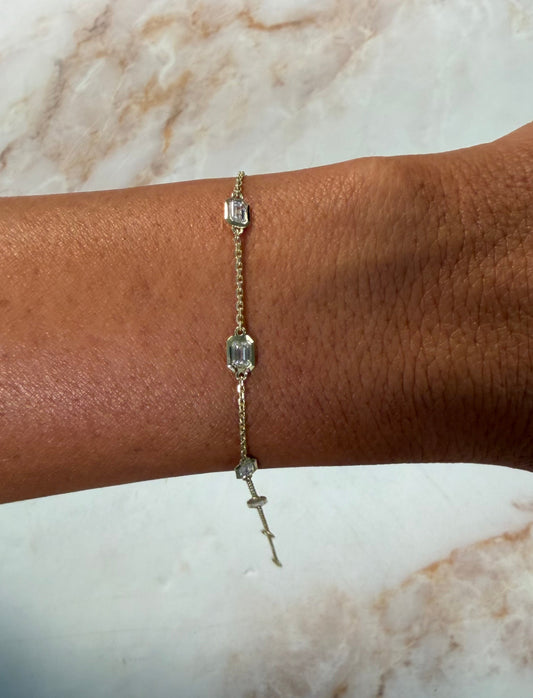1 cttw bezel emerald diamond by the yard bracelet