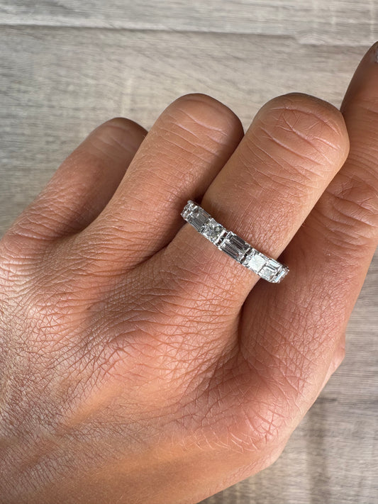 2.5 cttw Baguette & Princess Eternity Band