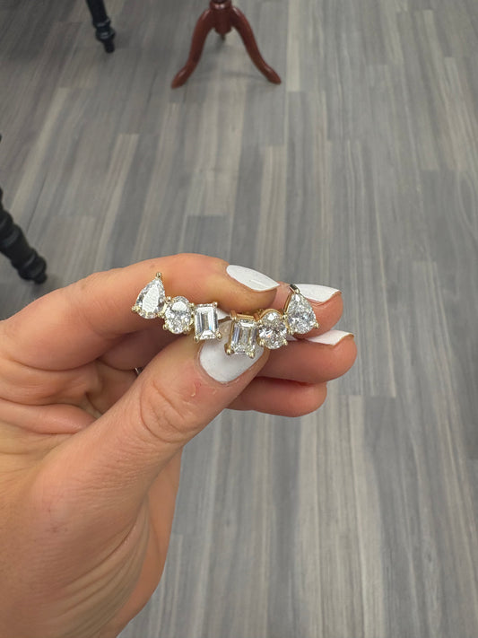 5.63 cttw Pear, Oval & Emerald Yellow Gold Crawlers