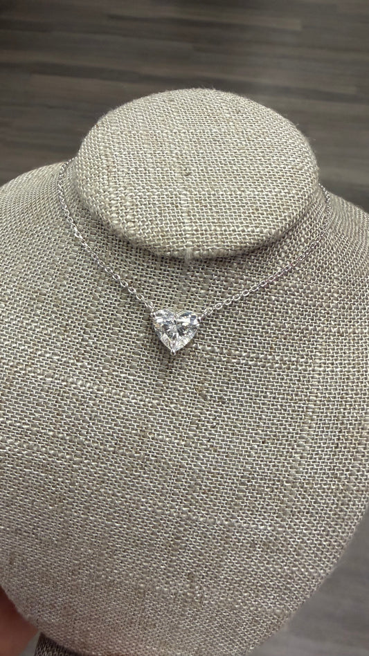 2 ct heart solitaire necklace