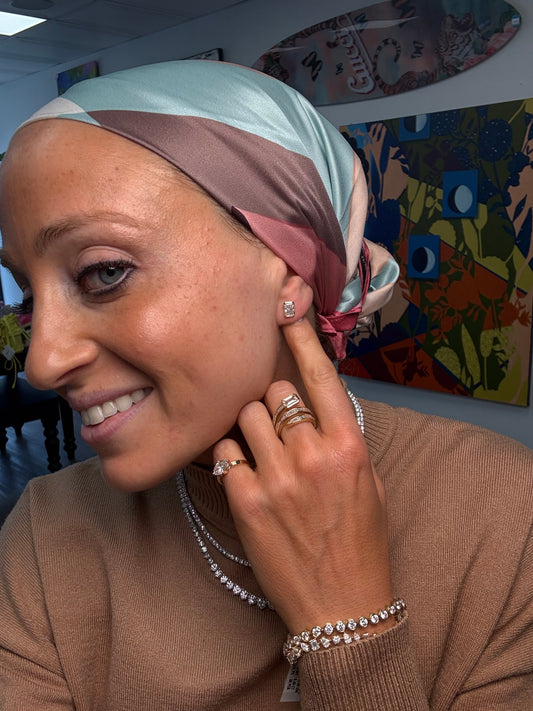 2.12 cttw Half Bezel Radiant Studs