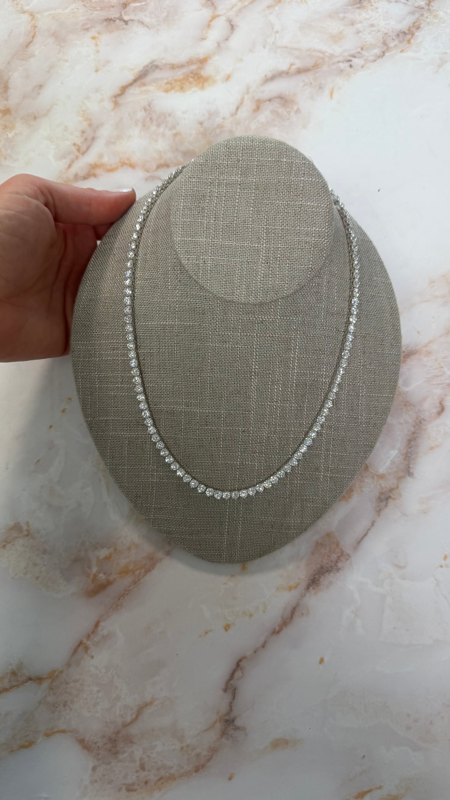 29.17 cttw 3 prong tennis necklace