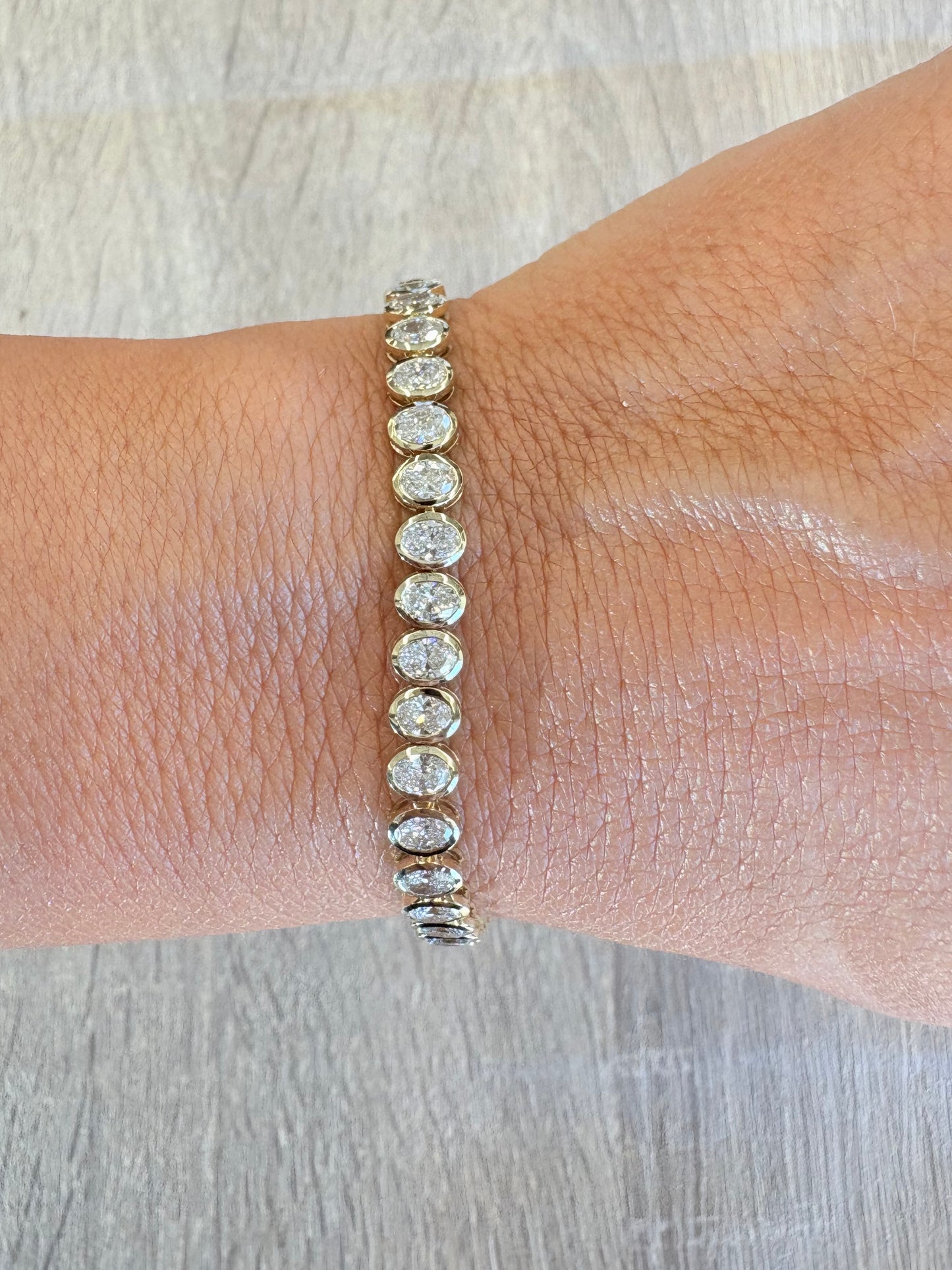 7.16 cttw oval bezel tennis bracelet