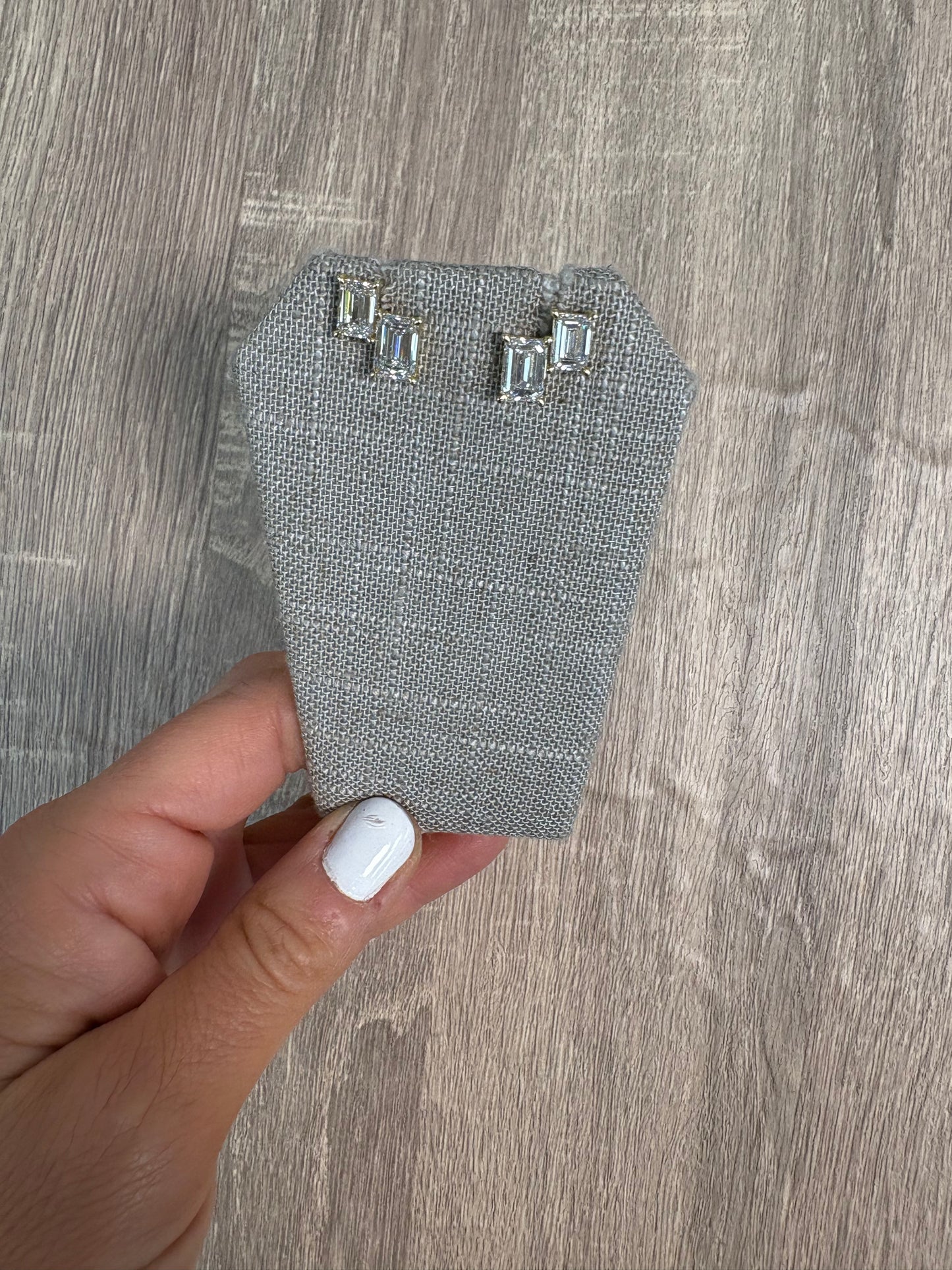 5.5 cttw 2 Stone Yellow Gold Studs