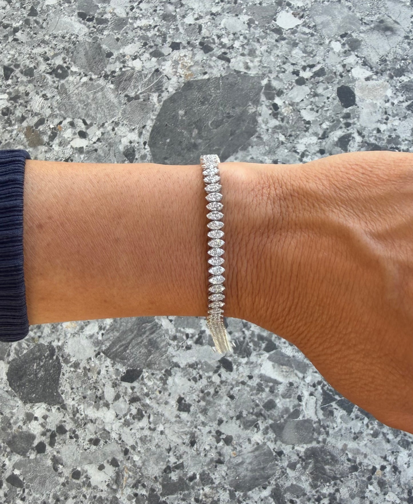 2.5 cttw natural diamond marquis tennis bracelet