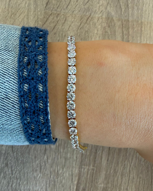 8.55 cttw yellow gold round tennis bracelet