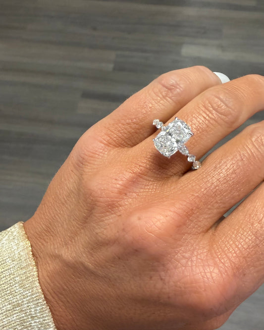 3.5 cttw cushion cut diamond engagement ring