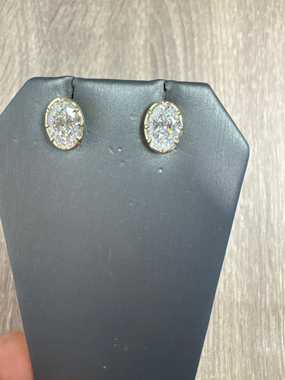 4 cttw pronged bezel oval studs