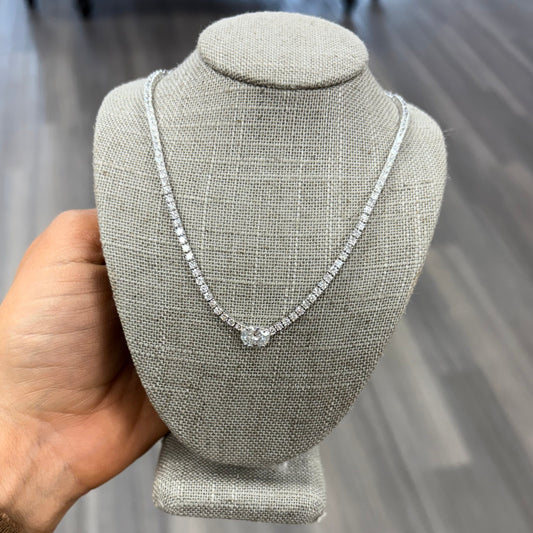 6 cttw Halfway Straight Tennis With East West Oval