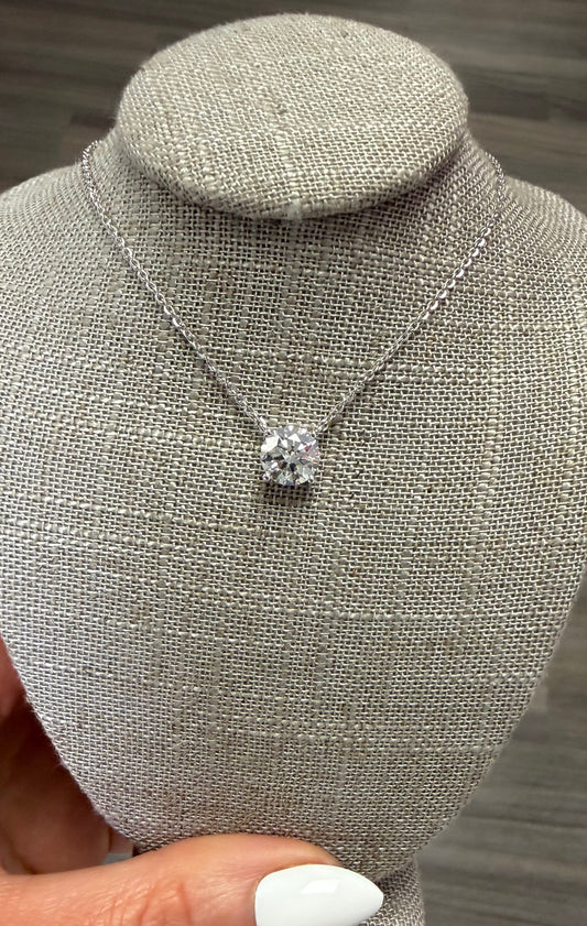 2 ct round solitaire necklace