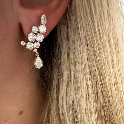 6.3 cttw Yellow Gold Crawlers With Pear Drop