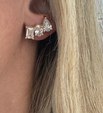 5.63 cttw Pear, Oval & Emerald Yellow Gold Crawlers