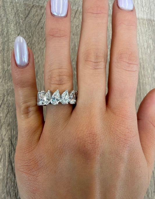 8.64 cttw/ 61 pt slanted pear eternity band