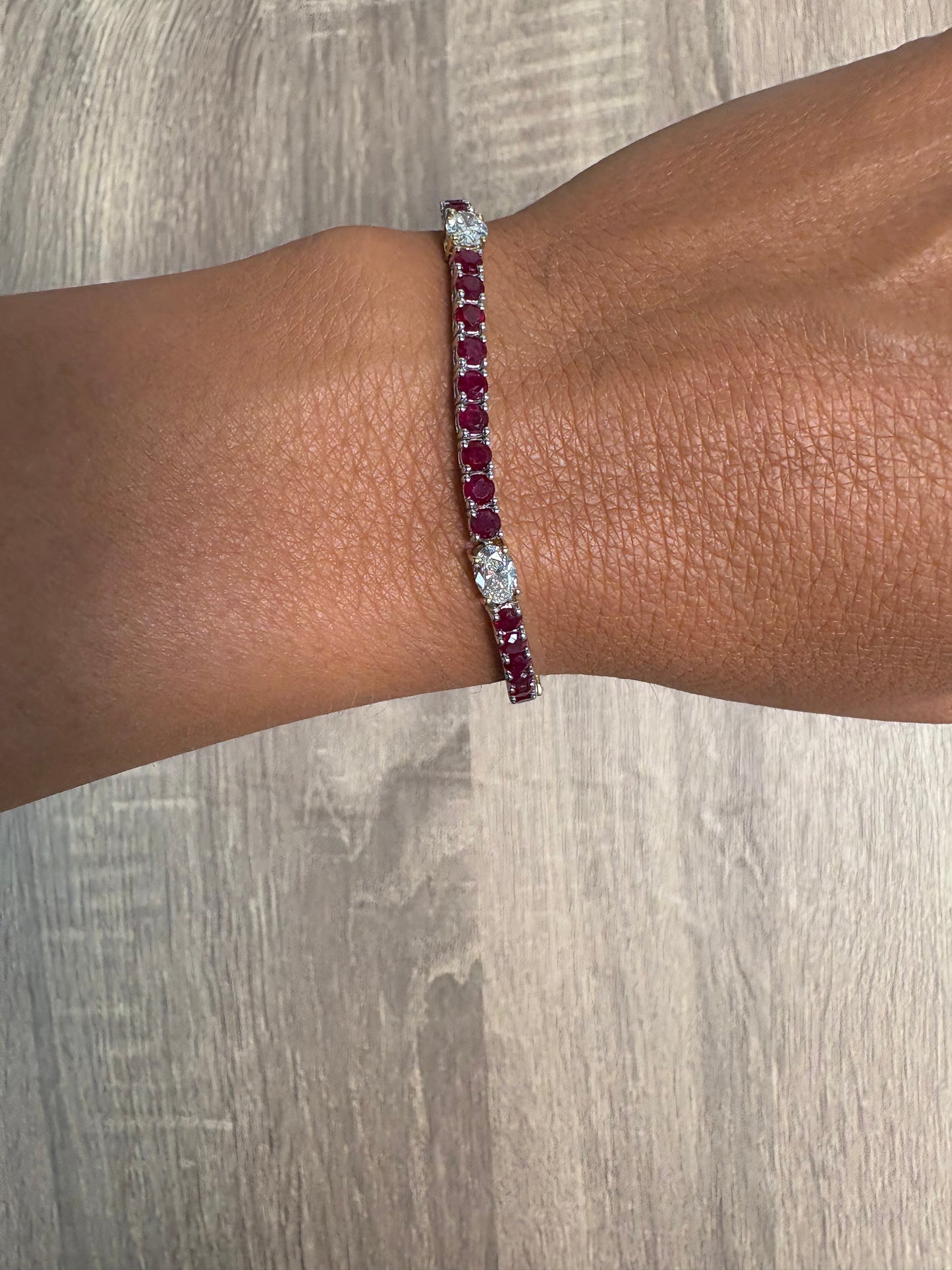 8.29 cttw Ruby Tennis With Oval Stations