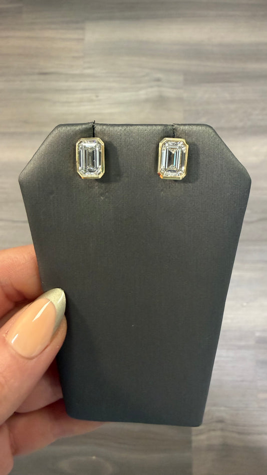 4.15 cttw bezel emerald studs