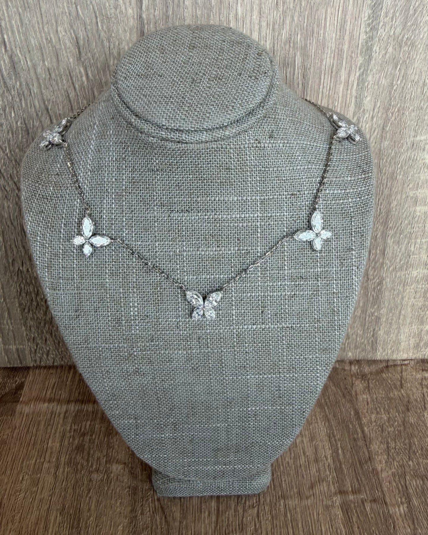 6.5 cttw marquis butterfly necklace