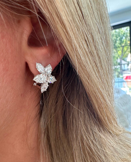5.4 cttw pear cluster earrings