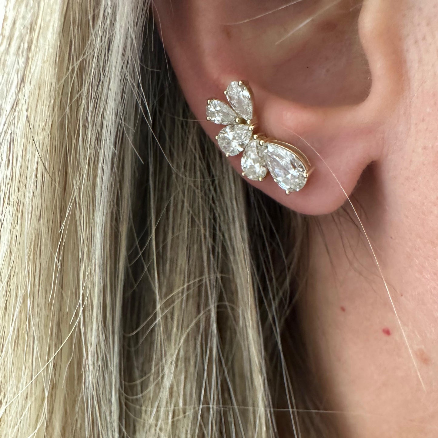 5.25 cttw yellow gold pear crawlers