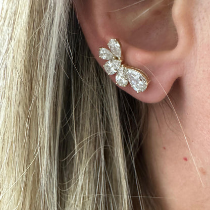5.25 cttw yellow gold pear crawlers