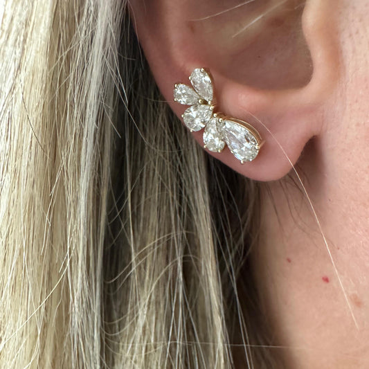 5.25 cttw yellow gold pear crawlers