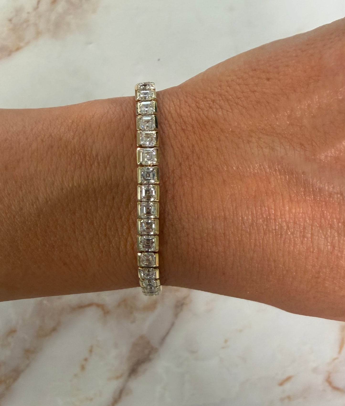 13.81 cttw half bezel asscher bracelet
