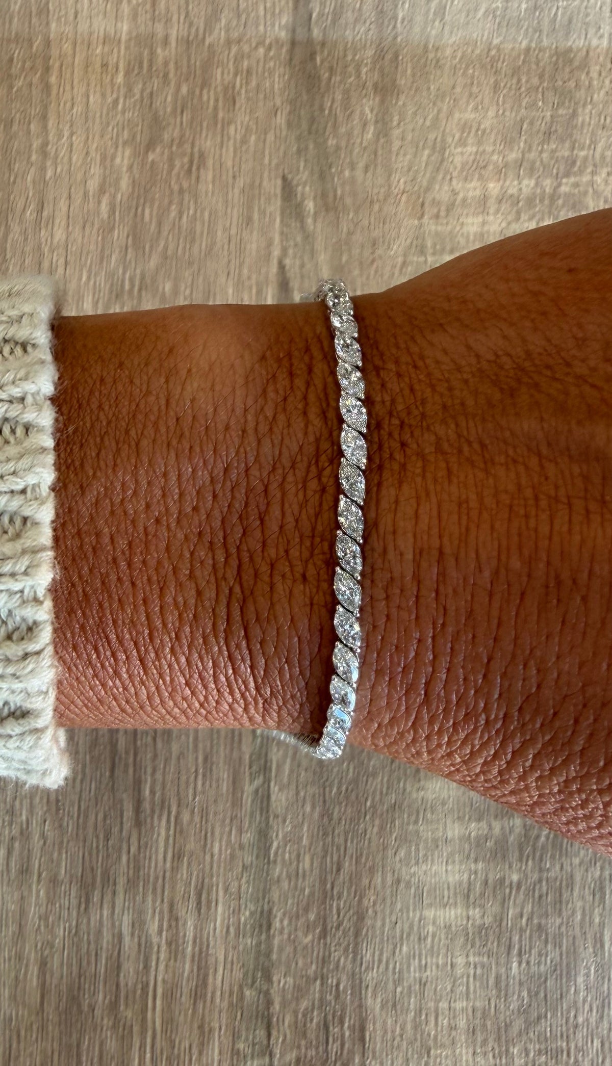 5.42 cttw slanted Marquis tennis bracelet
