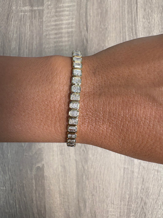 7.44 cttw Bezel Radiant Tennis Bracelet